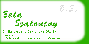 bela szalontay business card